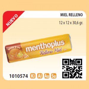 Menthoplus Miel Relleno 12 x 12 x 30,6 gr